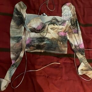 Large multi color crop top